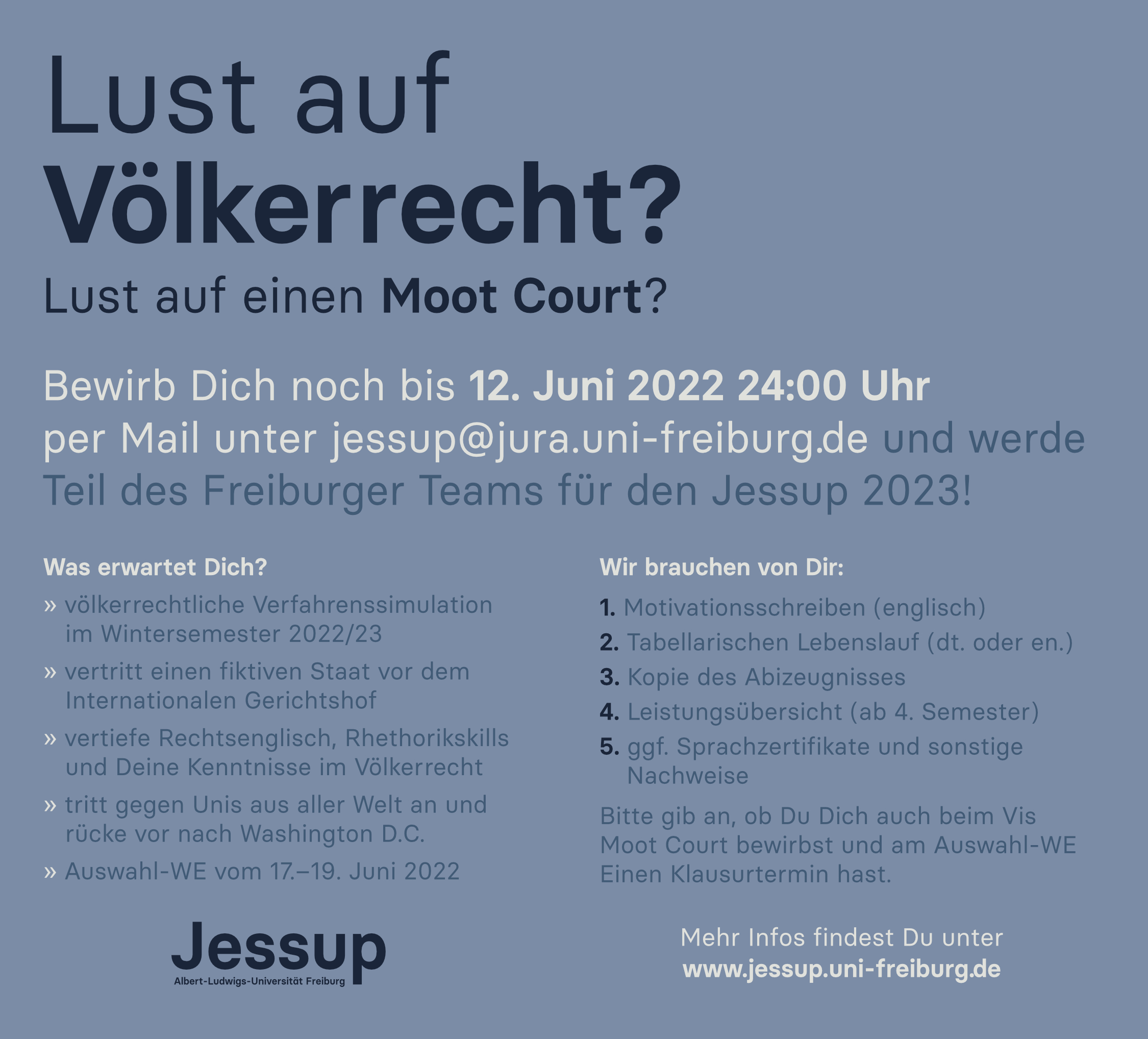 Jessup 2023 Lust auf Völkerrecht Banner
